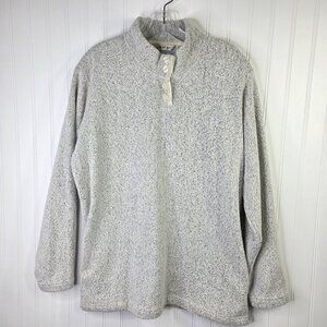 Orvis Sweater Womens M Gray Mock Neck Knit Pullover Relaxed Fit Outdoor Casual